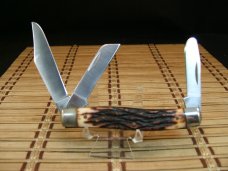 SCHRADE UNCLE HENRY 885UH KNIG RANCH U.S.A. MADE LARGE TRIPLE BLADE STOCKMAN UNUSED POCKET KNIFE