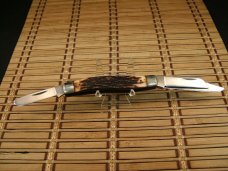 SCHRADE UNCLE HENRY 885UH KNIG RANCH U.S.A. MADE LARGE TRIPLE BLADE STOCKMAN UNUSED POCKET KNIFE
