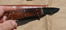 Hueske Loveless Style Drop Point Hunter Mint 9" OAL CM154 Original Sheath Numbered Mirror Polish