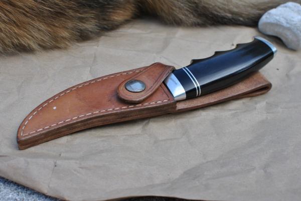 Stockdale Recurve Finger Groove Hunter Mint 8 1/2" OAL Black Micarta Handle Hidden Tang MirrorPolish Stockdale Recurve Finger Groove Hunter Mint 8 1/2" OAL Black Micarta Handle Hidden Tang MirrorPolish