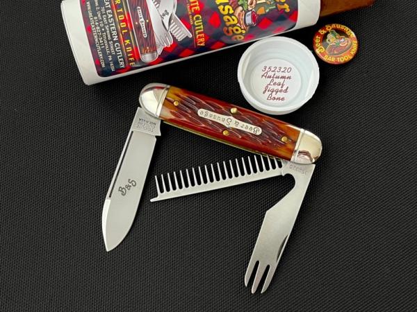 Great Eastern Cutlery GEC 352320 Autumn Leaf Jigged Bone Beer & Sausage Bar Tool Knife