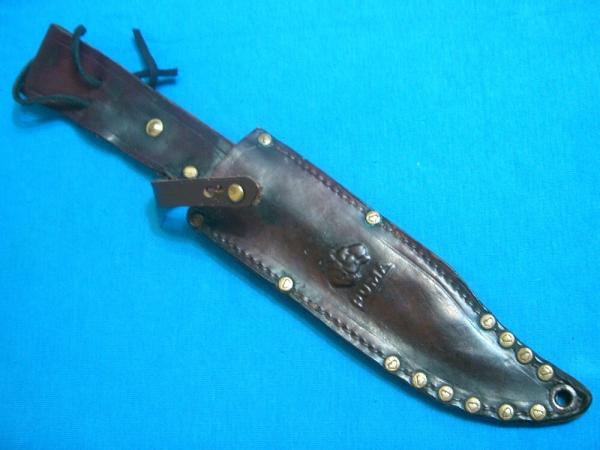 1960'S 1970'S PUMA GERMANY DBGM 1865840 LEATHER FIXED BLADE SHEATH ORIGINAL BOWIE KNIFE KNIVES 1960'S 1970'S PUMA GERMANY DBGM 1865840 LEATHER FIXED BLADE SHEATH ORIGINAL BOWIE KNIFE KNIVES