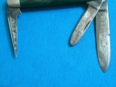 VINTAGE GREEN FANCY HANDLE CATTARAUGUS EQUAL END CIGAR PEN JACK FOLDING POCKET KNIFE KNIVES OLD