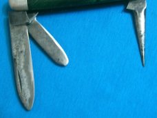 VINTAGE GREEN FANCY HANDLE CATTARAUGUS EQUAL END CIGAR PEN JACK FOLDING POCKET KNIFE KNIVES OLD