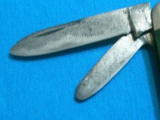 VINTAGE GREEN FANCY HANDLE CATTARAUGUS EQUAL END CIGAR PEN JACK FOLDING POCKET KNIFE KNIVES OLD