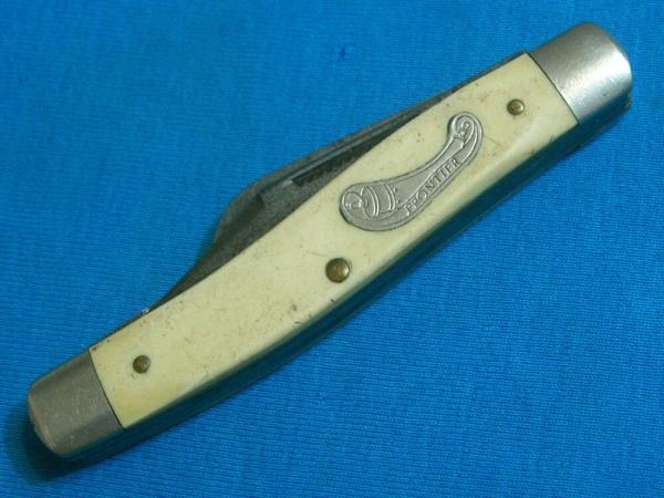 VINTAGE FRONTIER USA STOCKMAN FOLDING POCKET KNIFE KNIVES OLD