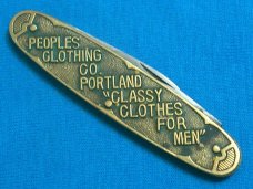 VINTAGE ANTELOPE KESCHNER SOLINGEN GERMANY ADVERTISING EQUAL END FOLDING POCKET KNIFE KNIVES OLD AD