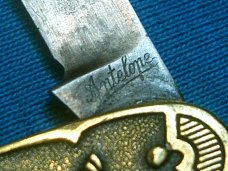 VINTAGE ANTELOPE KESCHNER SOLINGEN GERMANY ADVERTISING EQUAL END FOLDING POCKET KNIFE KNIVES OLD AD