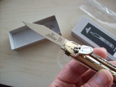 Hubertus Knife Solingen, Germany Small 08 Genuine  Stag/Antler  5 3/4 " Open Lillyput NIB