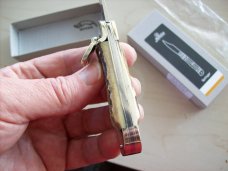 Hubertus Knife Solingen, Germany Small 08 Genuine  Stag/Antler  5 3/4 " Open Lillyput NIB