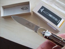Hubertus Knife Solingen, Germany Large Size 11 Spear-Point Blade Genuine Stag/Antler NIB
