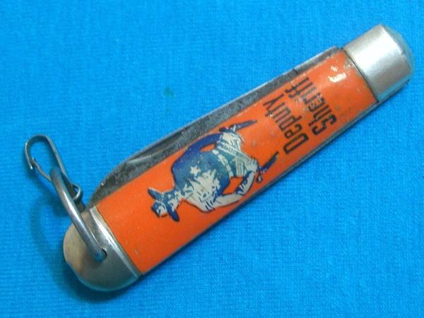 VINTAGE IKCO USA IMPERIAL KNIFE CO ORANGE DEPUTY SHERIFF FOLDING POCKET WATCH FOB KNIFE KNIVES OLD VINTAGE IKCO USA IMPERIAL KNIFE CO ORANGE DEPUTY SHERIFF FOLDING POCKET WATCH FOB KNIFE KNIVES OLD