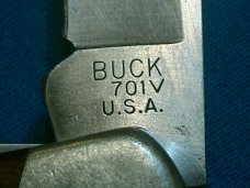 VINTAGE BUCK 701 V USA BRONCO FOLDING POCKET PEN JACK STOCKMAN WHITTLER KNIFE KNIVES OLD