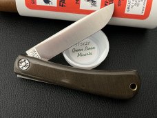 Great Eastern Cutlery GEC 715121 Green Linen Micarta Bull Nose Sodbuster Knife