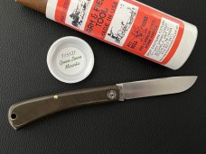 Great Eastern Cutlery GEC 715121 Green Linen Micarta Bull Nose Sodbuster Knife