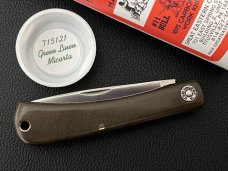 Great Eastern Cutlery GEC 715121 Green Linen Micarta Bull Nose Sodbuster Knife