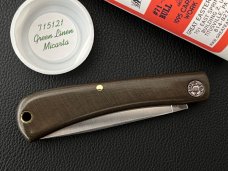 Great Eastern Cutlery GEC 715121 Green Linen Micarta Bull Nose Sodbuster Knife
