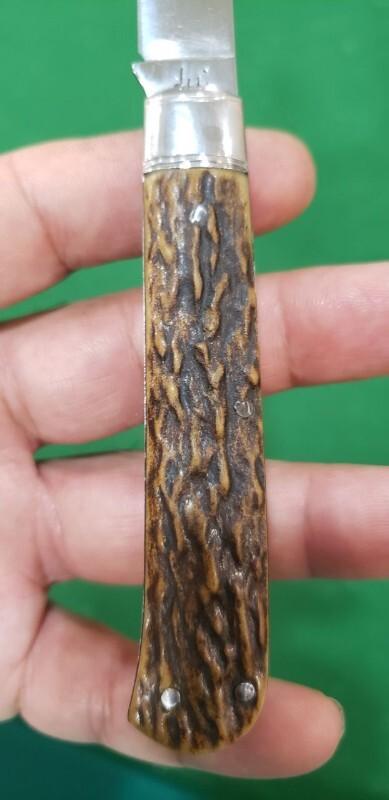 3 1/2" Old Custom Made Knife, Premium Stag! 