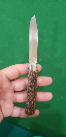 3 1/2" Old Custom Made Knife, Premium Stag! 