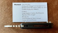 Dalton Pocket Hawk Miniature Switchblade Knife, Rob Dalton Combat Cutlery (DCC), Unused 