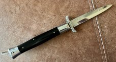 Rare Rizzuto Estileto Milano Mustache Guards Rectangle Bolster Switchblade Knife 