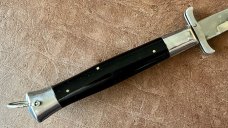 Rare Rizzuto Estileto Milano Mustache Guards Rectangle Bolster Switchblade Knife 