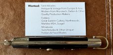 Rare Rizzuto Estileto Milano Mustache Guards Rectangle Bolster Switchblade Knife 