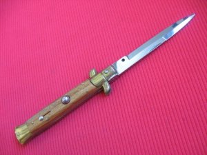 Older 9quot TULIP WOOD Bayonet BLADE ITALIAN STILETTO Knife