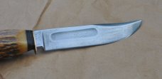 Carl Schleiper German Eye Hunting Knife 10" OAL Stag Full Tang Used 1950's Custom Sheath