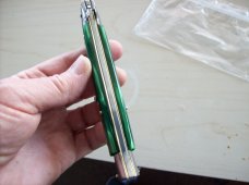 Renzo Beltrame 11" Stiletto Automatic Swivel Bolster Green Pearlex Handles Beauty!
