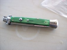 Renzo Beltrame 11" Stiletto Automatic Swivel Bolster Green Pearlex Handles Beauty!
