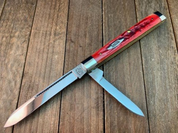 Marbles MSA Dave Shirley Doctor’s Knife Red Stag Bone 2001 
