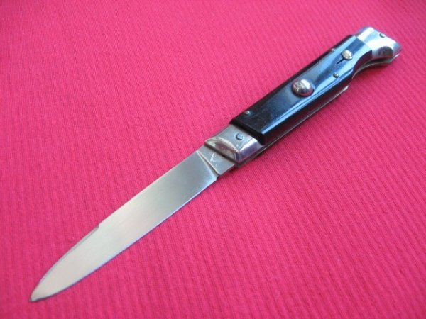 Vintage Italian INDIANA Slant Bolster HORN Switchblade Knife