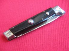 Vintage Italian INDIANA Slant Bolster HORN Switchblade Knife