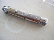 Renzo Beltrame 11" Stiletto Automatic Swivel Bolster Honey Horn Handles Beauty!