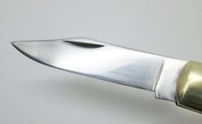 Vintage EDGE Co. Italy - Stag Handle Lever Lock Automatic Switchblade Folding Knife 
