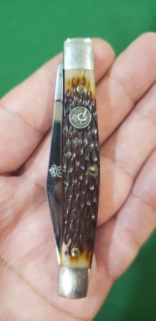 Vintage Queen #9105 USA, Two Blade Jack Knife ,Delrin handle, Q82