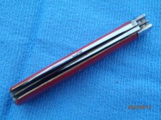 Utica (arch) Cutlery Co Utica NY Red Swirl Barehead Jack