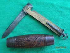 Carved Barrell Knife Segerstrom Eskilstuna Sweden