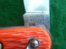 Schrade Walden Orange Switchblade with Cutter
