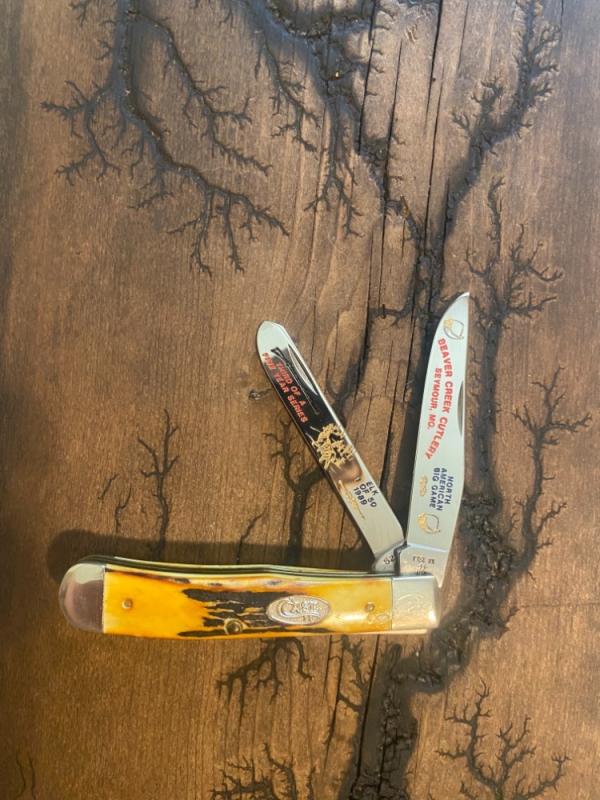 1989 Case toasted Elk stag trapper