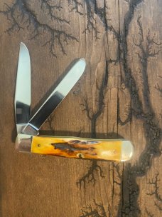 1989 Case toasted Elk stag trapper