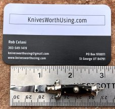 Miniature Switchblade Knife, Made In Italy, Underlined INOX Mark, Older Style, Imitation Horn