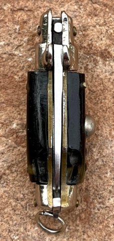 Miniature Switchblade Knife, Made In Italy, Underlined INOX Mark, Older Style, Imitation Horn