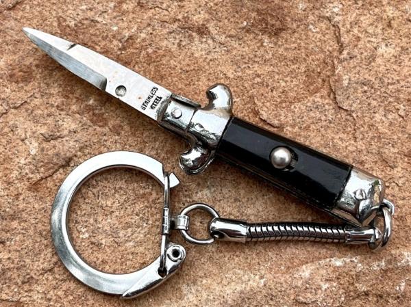 Vintage Miniature Switchblade Keychain Knife, STAINLESS STEEL Mark, Made In Japan