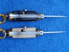 New 3-3/4" Italian wasp body Ivory/Gold Black/Gold Stiletto keychain knife set 