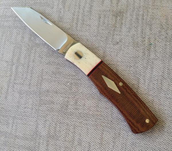 Willem Steenkamp Native...M390...Giraffe Bone bolsters..Natural Micarta scales..3.75".coa..pouch..sl