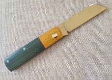 Willem Steenkamp Sheepsfoot Barlow...M390..3.75...KEVLAR Bolsters...Micarta scales..coa..slip..pouch