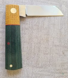 Willem Steenkamp Sheepsfoot Barlow...M390..3.75...KEVLAR Bolsters...Micarta scales..coa..slip..pouch