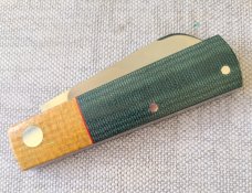 Willem Steenkamp Sheepsfoot Barlow...M390..3.75...KEVLAR Bolsters...Micarta scales..coa..slip..pouch